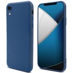 Moozy Lifestyle. Coque conçue pour iPhone XR, bleu nuit – Coque en silicone liquide avec finition mate et doublure en microfibre douce. - Neuf