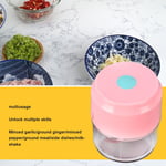 Electric Mini Garlic Chopper Pink Two Leaf USB Charging Mini Wireless Electric