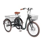 Elcykel Trehjulig Elcykel Evobike Elegant 24 tum 250W 2021/2022 374 Wh - Olivgrön