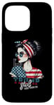 Coque pour iPhone 14 Pro Max Trump Girl Messy Bun Trump 2024 Élection Drapeau américain