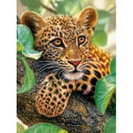 DIY 5D Diamond Painting Full Round Drill Embroidery Cross Stitch Arts Craft Canvas Wall Decor Yellow Jewel-Eyed Leopard 11.8x15.7 in by Greatminer