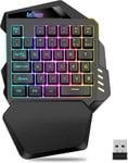 G60 Clavier De Jeu Sans Fil À Une Main, Rétroéclairage Rvb, Mini Clavier Ergonomique Rechargeable (2000 Mah) 2,4g, Clavier Sensation Mécanique À 35 Touches Pour Pc, Ps5, Xbox One, Gamer