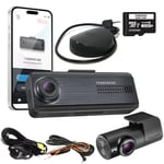 Thinkware Q200 Dash Cam QHD 1440p Front & 1080p HD Rear Car Camera - With Super Night Vision - Includes External GPS Antenna, Dual Leads for Battery Safe Parking Mode & 32GB SD Card - Android/iOS App