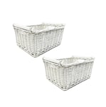 Kitchen Log Fireplace Wicker Storage Basket With Handles Xmas Empty Hamper Basket Natural,Set of 2 Small 31 x 25 x 16 cm