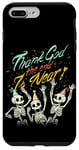 Coque pour iPhone 7 Plus/8 Plus Thank God The End is Near Skeletons Halloween Nouvel An