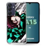 Cokitec Coque Renforcée pour Samsung Galaxy A15 4G / 5G Manga Demon Slayer Tanjiro