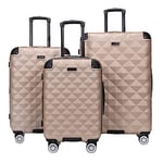 Kenneth Cole Reaction Diamond Tower Collection de Bagages légers et rigides Extensibles 8 Roues, Rose Champagne, 2-Piece Set (20" & 28"), Diamond Tower Valise à Bagages légère et