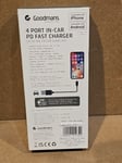 Goodmans 4 Port in-Car PD Fast Charger iPhone Android Ultra Fast Charging New