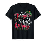 Jingle All The Way Funny Christmas Buffallo Green Plaid T-Shirt