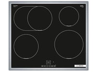 Bosch PIF645BB5E Série 4 Plaque de cuisson à induction, autonome, 60 cm de large, zone de cocotte pour grande batterie de cuisine, PowerBoost, cuisson plus rapide, commande TouchSelect, ReStart,