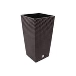 19 L Prosperplast Rato Square jardinière carrée haute en plastique AVEC réservoir de couleur Anthracite, 45 (H) x 24 (L) x 24 (P) cms