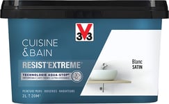 Peinture Multi-Supports Monocouche Cuisine & Bain Resist'Extrême Satin, Blanc 2L