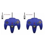 2-pack Klassisk Trådbunden N64-kontroll Retrospel 64-bitars Spelkontroll Joystick Ersättningskontroll 11 2pcs