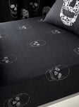 Catherine Lansfield Halloween Skulls Fitted Sheet - Grey, Grey, Size Single