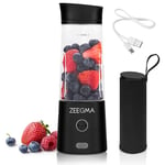 ZEEGMA VITAMINE GO Mixeur Portable pour Cocktails et Smoothies 300W, Mélangeur Personnel Portable, Mini Blender Portable 450 ml à 6 lames, 2 vitesses, batterie 5000 maH