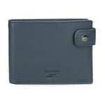 Reebok Switch Portefeuilles et Porte-Monnaie en Cuir de Vachette, Noir, Bleu et Cuir., Bleu, Talla única, Portefeuille Horizontal