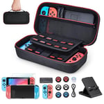 Younik Switch Accessories Bundle, 16 in 1 Accessories Kit Includes Switch Carrying Case, Protective Case Cover for Console & J-Con, Screen Protector, Adjustable Stand, Switch Game Case and More, Black