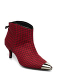 Custommade Aniv Houndstooth Shoes Boots Ankle Boot - Heel Röd [Color: SKI PATROL ][Sex: Women ][Sizes: 38,41 ]