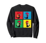 Colorful Cool Chicken Art, Crazy Chicken Rooster Family Sweatshirt