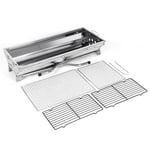 Barbecue à Charbon en Acier Inox - Barbecue Pliant / Portable - Grande Taille pour 5-10 Personnes Extérieur