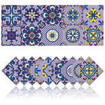 Cendray 20 Pièces Autocollants Carrelage de Cuisine Carrelage Adhesif Mural Stickers de Salle de Bain Autocollants Décoration Murale PVC étanche Mosaïque Style Rétro (20x20cm,Violet)