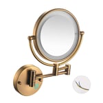 8 Inch Double Sided Magnifying Makeup Mirror, LED Lighted, Home Bathroom Vanity Mirror, 360 Degree Swivel