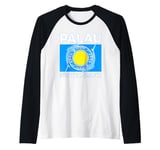 Flag of Palau South Pacific Blue Shark Raglan Baseball Tee