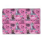 Monster High Girls Children's Blanket Soft Fleece Throw Pink - 100cm x 150cm