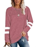 MOLERANI Sweatshirts for Women Soft Sweaters Pullover Long Sleeve Tunic Tops for Leggings 2XL Red