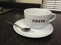 COSTA COFFEE LARGE CUP MUG WITH SAUCER AND SPOON 454ml NEW