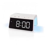 NEDIS Réveil sans Fil - Certifié Qi - 5/7,5/10/15 W - Prise USB-A - Veilleuse - 2 Temps d'alarme - Fonction Snooze