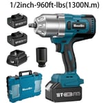 High Torque Cordless Impact Wrench Battery Power Car Brushless Impact Gun Kit