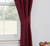 A Pair (2) Of Waffle Weave Quality Deep RED Curtain Tie Backs / Ties / Tiebacks