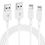 2Pack iPhone Charger Cable 2m, Apple Charging Cable USB to Lightning Lead 2 Meters Fast Charging for iPhone 14/13/12/11/11Pro/Max/X/XS/XR/XS Max/8/7/6/iPad