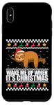 Coque pour iPhone XS Max RÉVEILLE-MOI QUAND C'EST NOËL ! Meme Sloth Santa Ugly