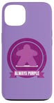 Coque pour iPhone 13 Always Purple Meeple Design Jeu de société amusant pour joueurs