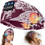 LC-dolida Bandeau Écouteurs de Sommeil Bluetooth V5.4, Casque Audio Bandeau sans Fil, Bandeau Audio Sommeil de 15 Heures de Lecture, Bandeau de Sommeil Léger avec Stéréo HiFi