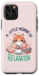 Coque pour iPhone 11 Pro idee cadeau citation drôle relaxation design chat kawaii