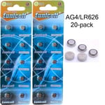 20-pack AG4 SR626SW SR66 SR626 V377 D377 606 LR626 sg4 batteri