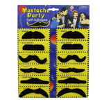 Zac's Alter Ego® 12 Fancy Dress Black Assorted Design Moustache Stickers