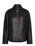 Mango Worn Leather Effect Jacket Brun