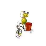 Cache-pot Jaune Rouge Vert Métal Bicyclette Grenouille 31,5 x 32 x 17 cm