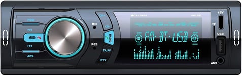 Autoradio Bluetooth 1Din, Tuner Fm, 4X75W, Usb/Micro Sd, Charge 2.1A, Aux-In, Mains Libres, Micro Externe, Sortie Rca, Variateur De Lumière, Profondeur 85Mm, Mp3/Wma/Ape/Flac