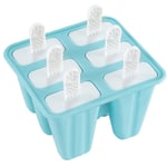 Popsicle Mould Ice Cream Mould with Sticks 6 Cavity Ice Lolly Maker Frozen Maker