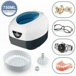 Digital Ultrasonic Cleaner 40kHz 750ml Jewelry Cleaning Machine Stainless Steel