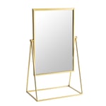 Dressing Table Vanity Mirror Free Standing Tabletop Makeup Cosmetic 22cm Gold