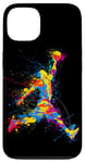 Coque pour iPhone 13 Splash d'action coloré pour les amateurs de basket-ball