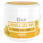 Dulàc - Arnica Gel for Bruising and Swelling 500 ml, 98% Strong Arnica Cream for Muscle and Joint Relief, Non-Greasy, Natural Formula, Arnica Cooling Gel Ideal for Massage