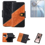 Sleeve for Realme 12 Pro 5G Wallet Case Cover Bumper black Brown 