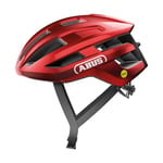 ABUS Casque de vélo de course PowerDome MIPS - casque de vélo léger avec système d'aération intelligent et protection contre les chocs - Made in Italy - pour hommes et femmes - Rouge, taille L